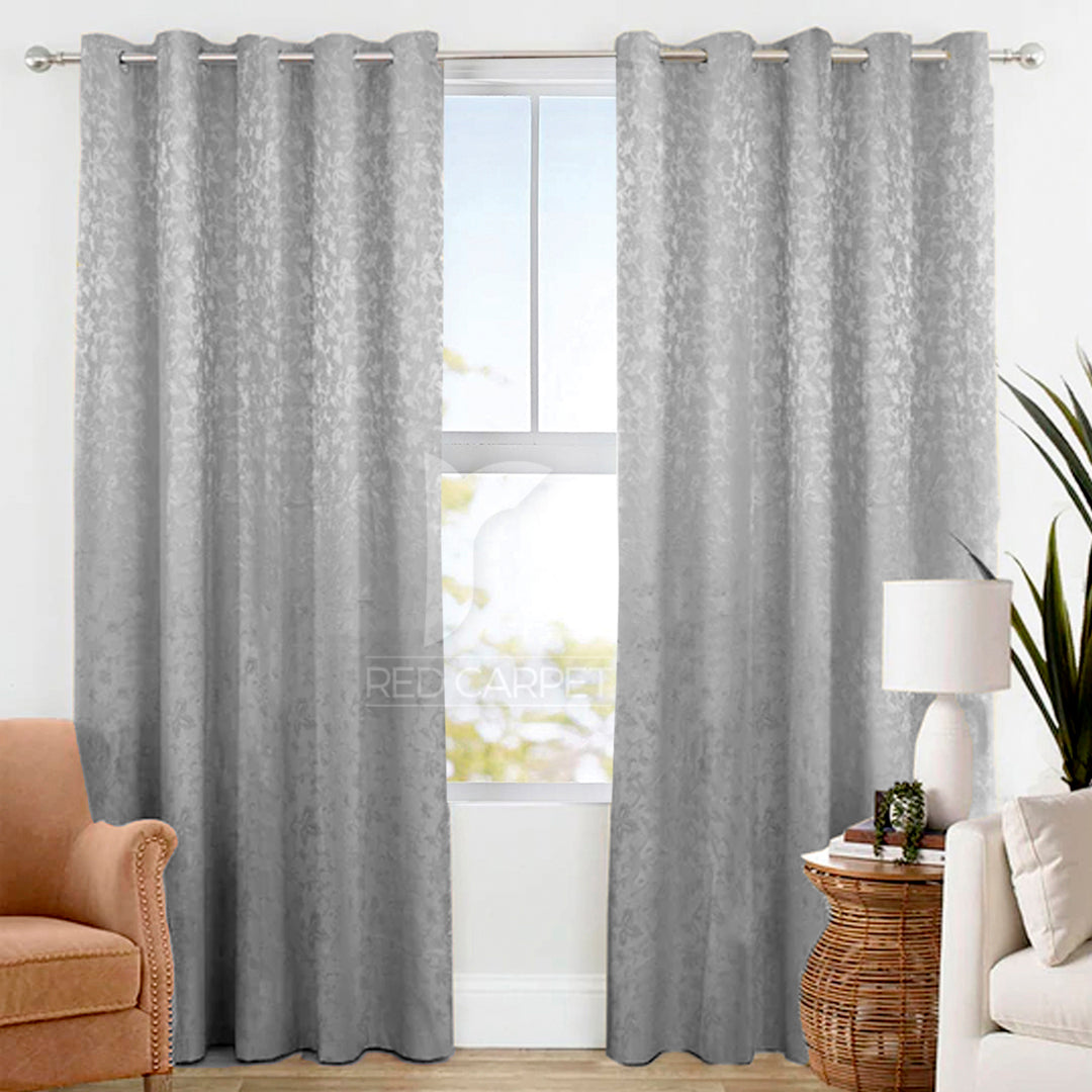 Self jacquard curtains panel (Grey)