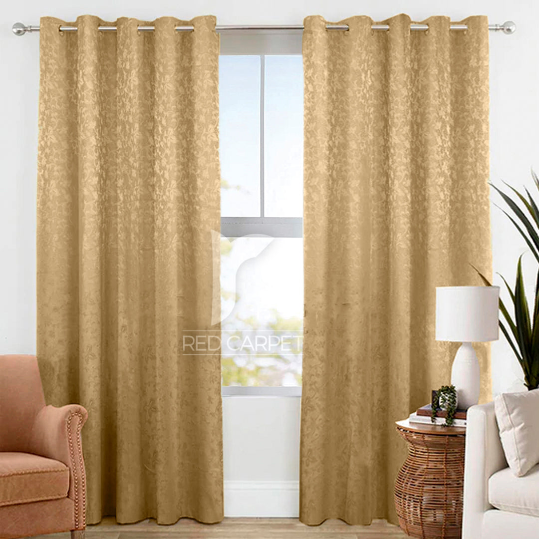 Self jacquard curtains panel (Brown)