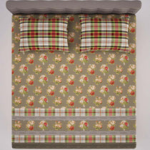 Xara Brown Floral Bed Sheet Set