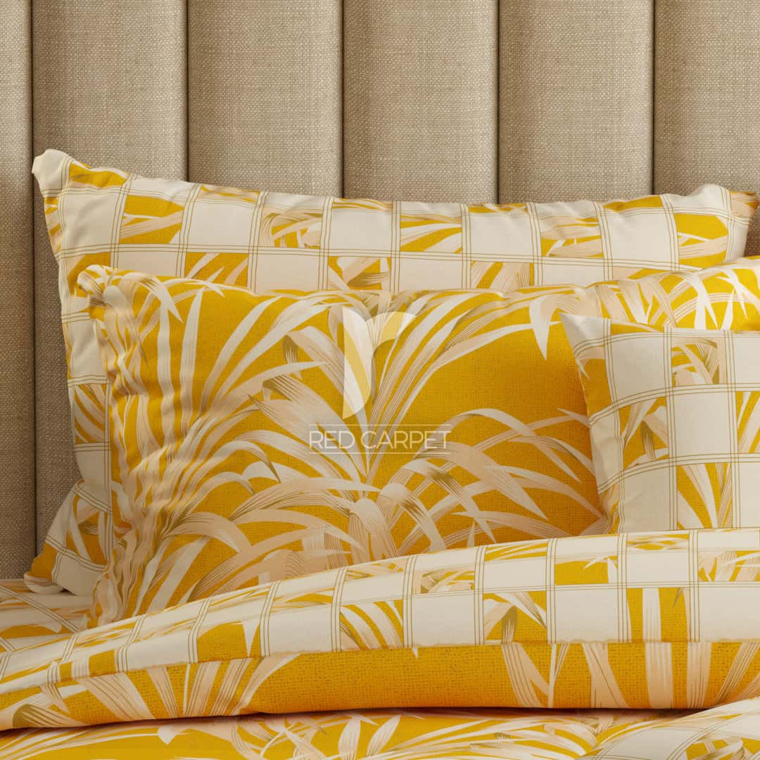 Yellow Leaf Xara Quilt Cover Set - 6963