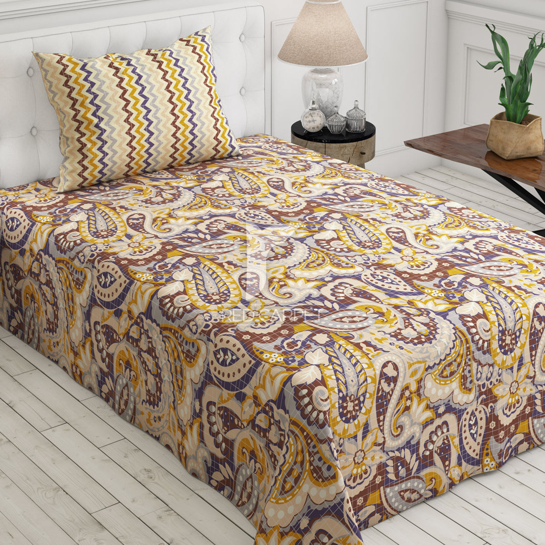 Xara Fawn Floral & Mosaic Print Bed Sheet Set - 7063-7064