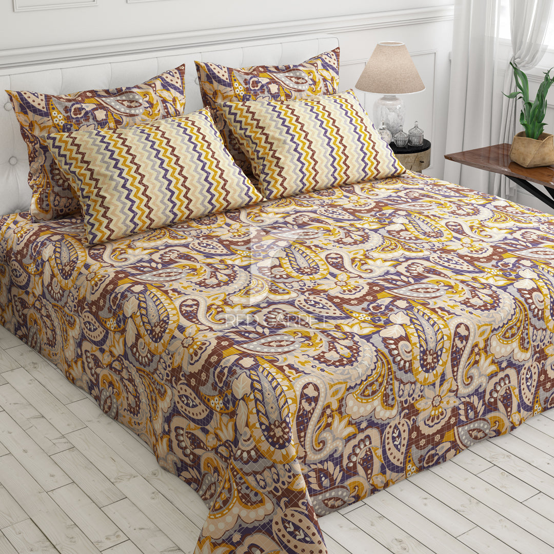 Xara Fawn Floral & Mosaic Print Bed Sheet Set - 7063-7064