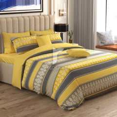 Xara 8 pcs king reversible quilt cover set bedsheet 7076