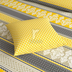 Xara 8 pcs king reversible quilt cover set bedsheet 7076