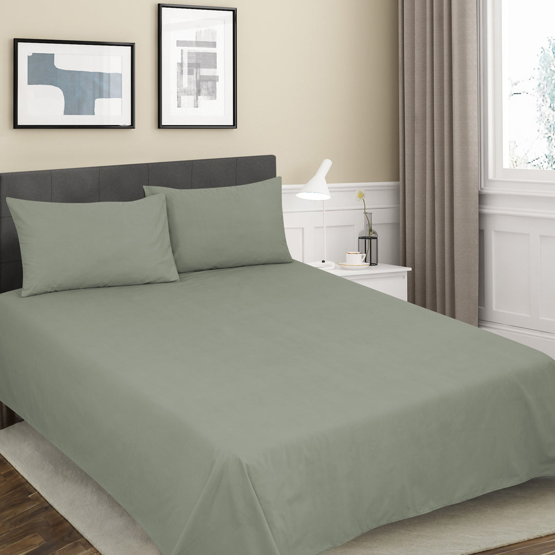 Luxury Cotton Percale Dyed bedsheet (Grey)