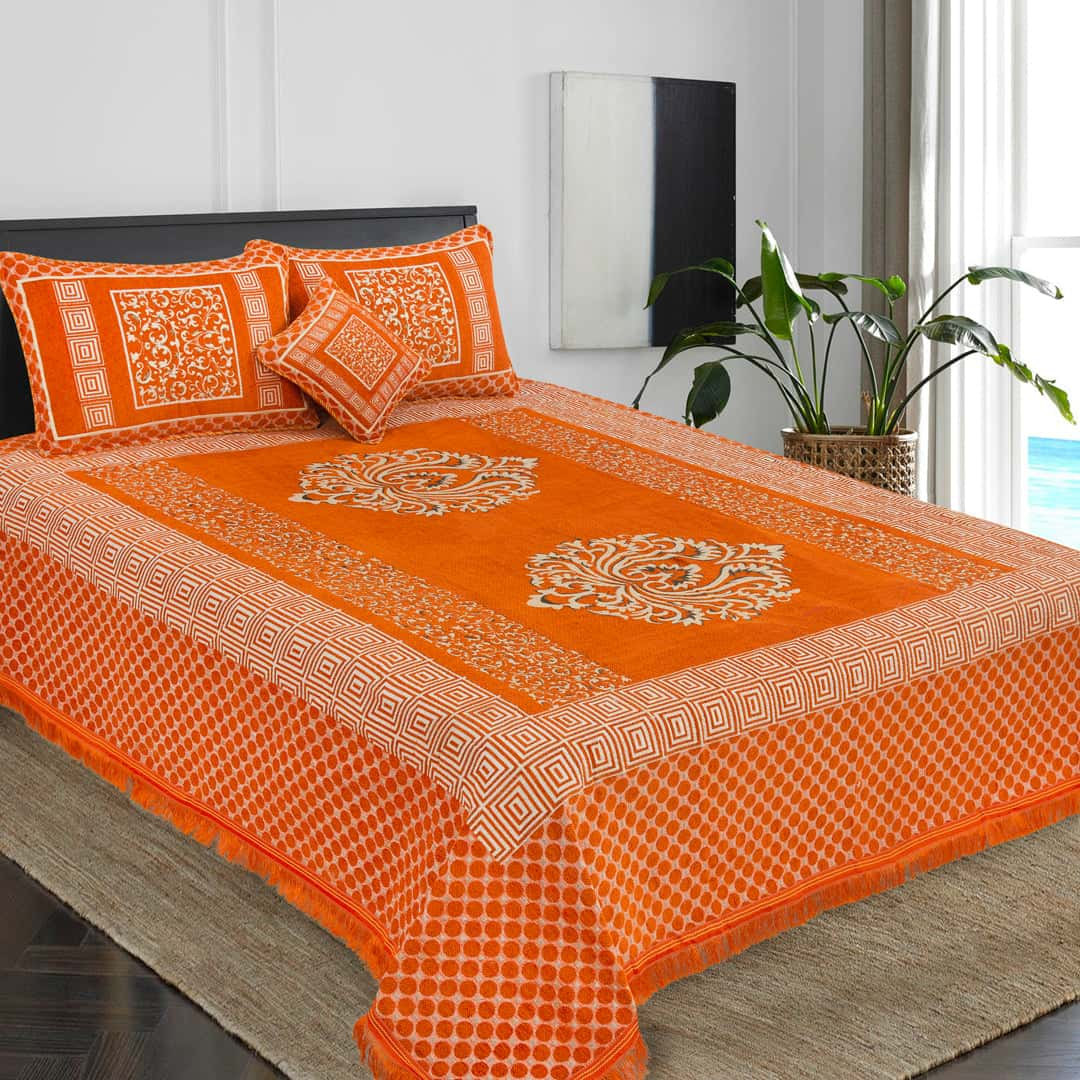 Gultex multani bedsheet set (Orange)