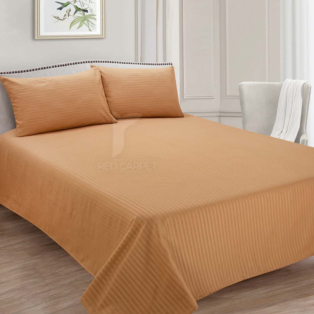 Warm Gold Cotton Satin Stripe