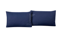 Deep Midnight Blue Stripe Cotton Satin Bed sheet