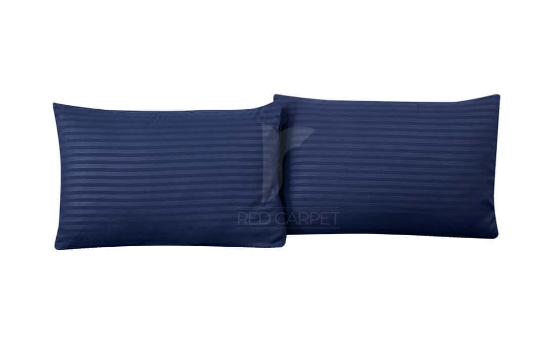 Deep Midnight Blue Stripe Cotton Satin Bed sheet