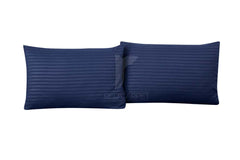 Deep Midnight Blue Stripe Cotton Satin Bed sheet
