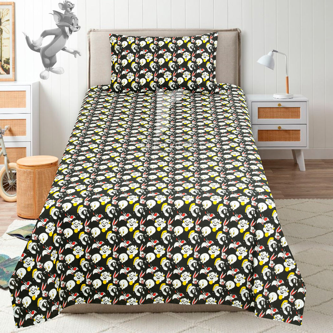 Luxury Cotton kid's bedsheet (Looney Tunes Cartoon)