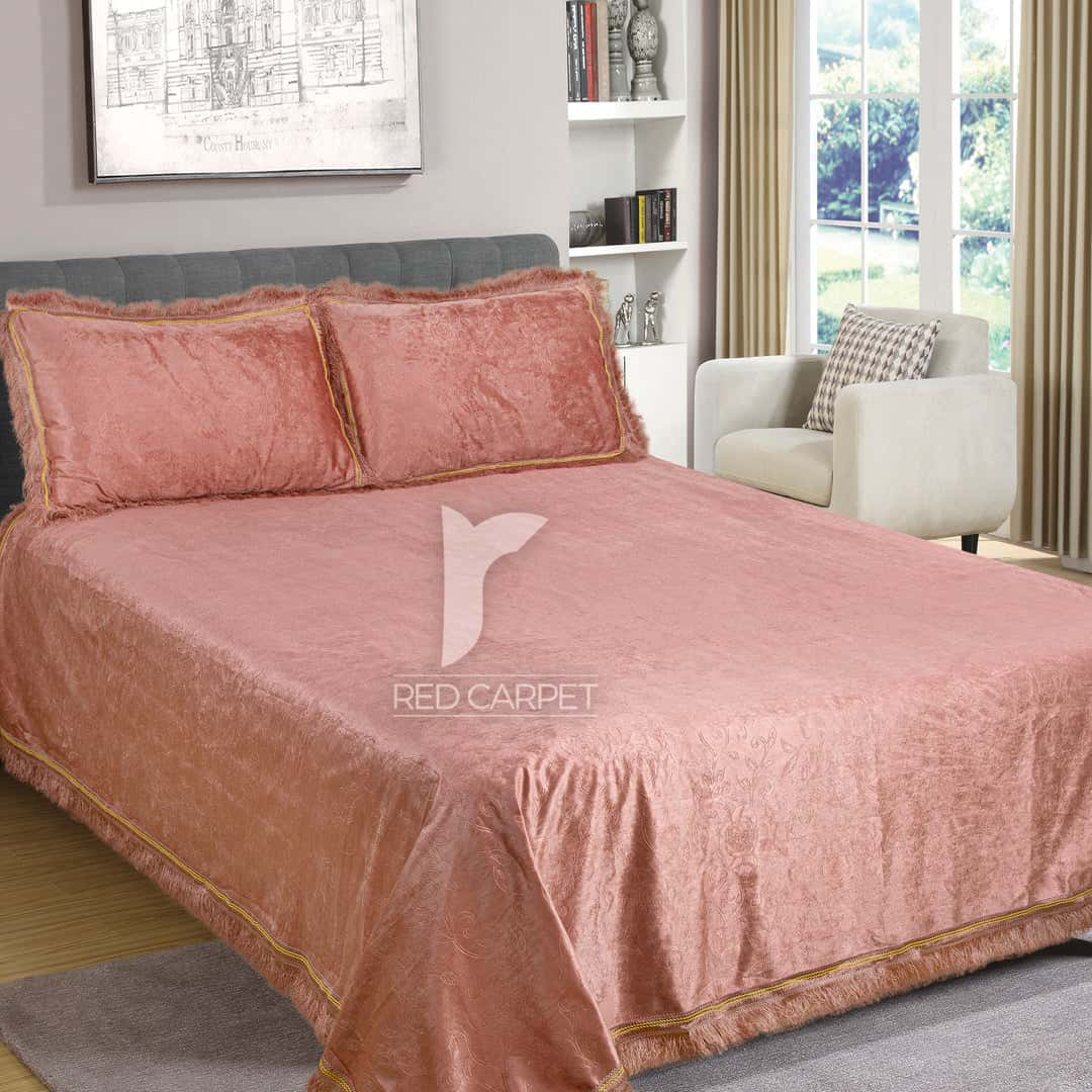 Fancy self viscose bedsheet set (Pink)