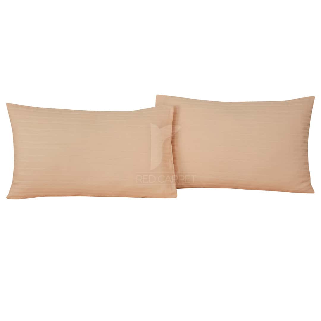 Luxury Cotton Satin Stripe bedsheet (Light Peach)