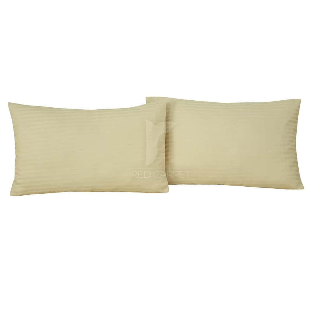 Light Beige Stripe Cotton Satin Bed Sheet