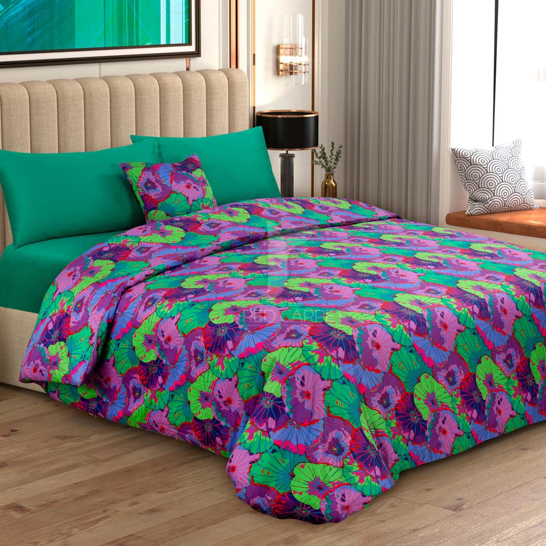 RHS Purple Floral Quilt Cover Set Main image