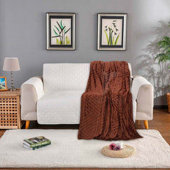 Triangle Embossed Fleece Blanket (Copper)