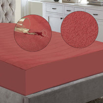 Waterproof Terry Cotton Mattress Protector – Maroon
