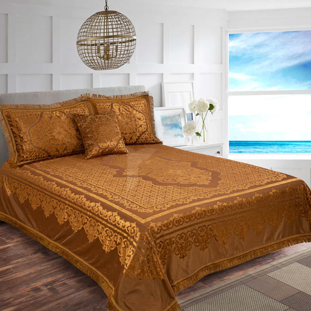 Luxury self palachi 4pcs bedsheet set (Copper)