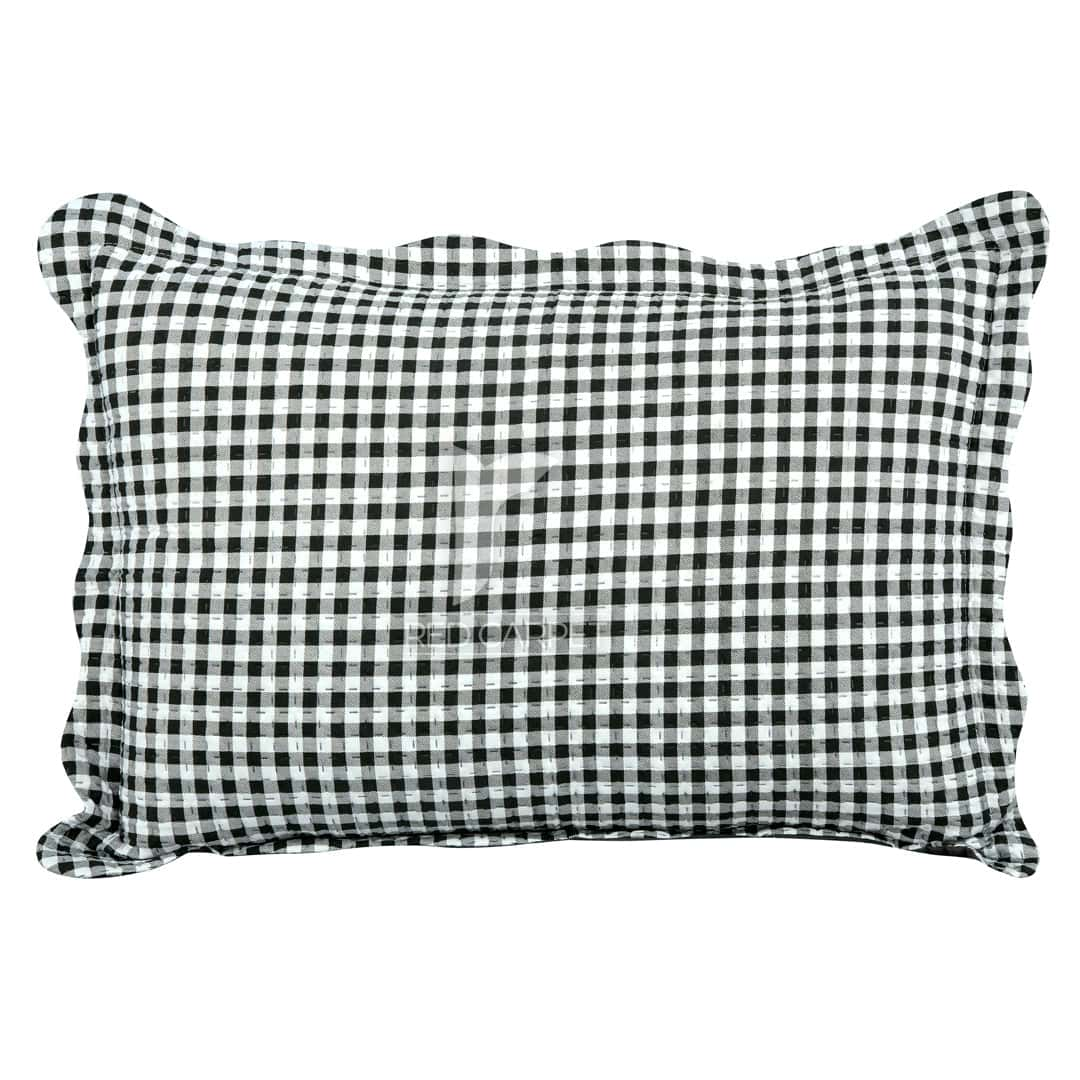 Dotted Stitched bedspread (Black/White)