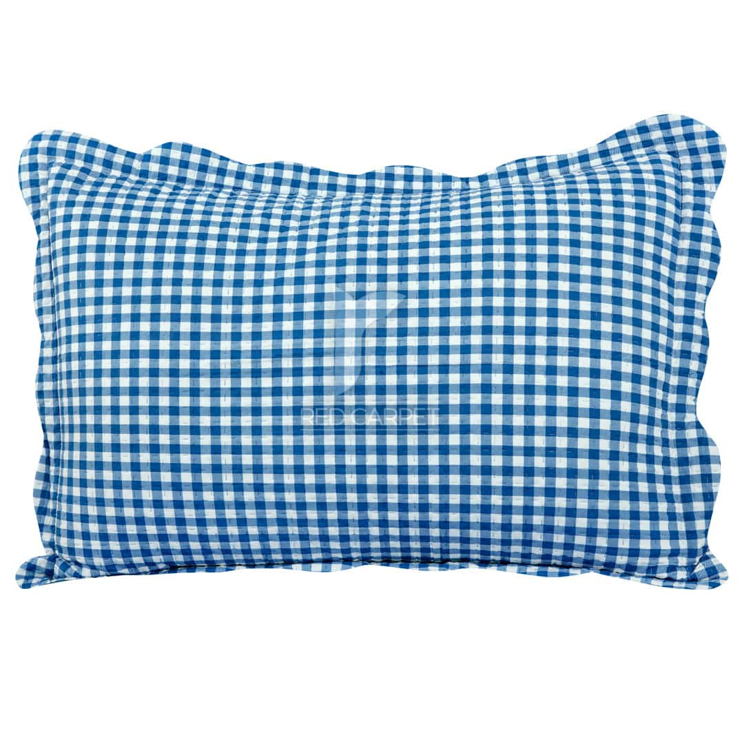 Dotted Stitched bedspread (Blue/White)